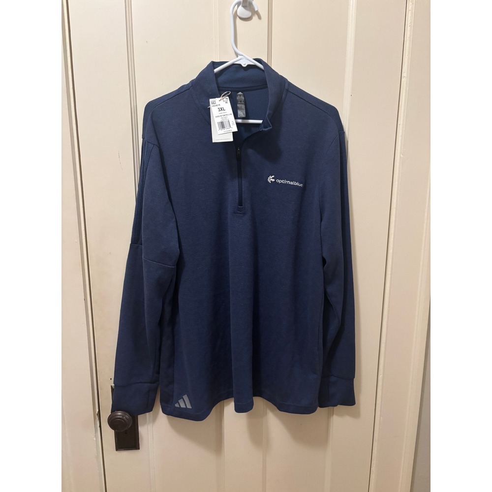 Adidas Golf Mens 3XL Navy Blue Quarter Zip Pullover Sweater HD3616 New